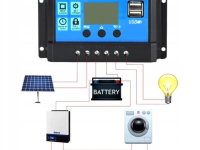 SOLAR SYSTEM PANEL MONOCHROME, 10m cable, PWM MPPT 30A 12/24V