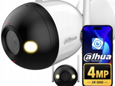 Outdoor WiFi Camera DAHUA 4MP (2K+) F4C-PV | Full Color | AI | Audio | 24/7 Live Stream Webcam Function